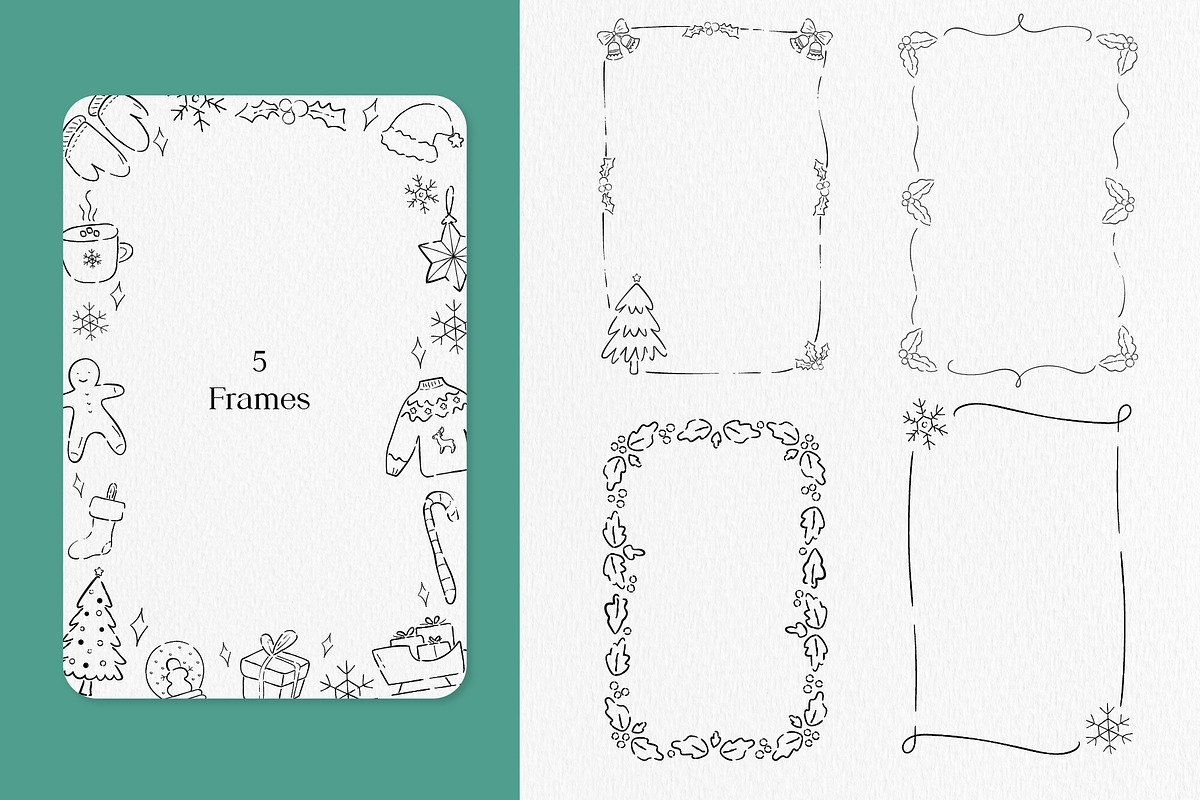 Christmas Doodles Line art, a Seasonal Illustration by An Design (Photo 3 of 5)