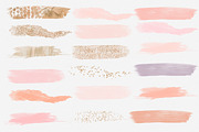 Watercolor Brush Strokes Peach Gold, a Texture Graphic by ClipartBrat Graphics (Thumbnail 2 of 2)