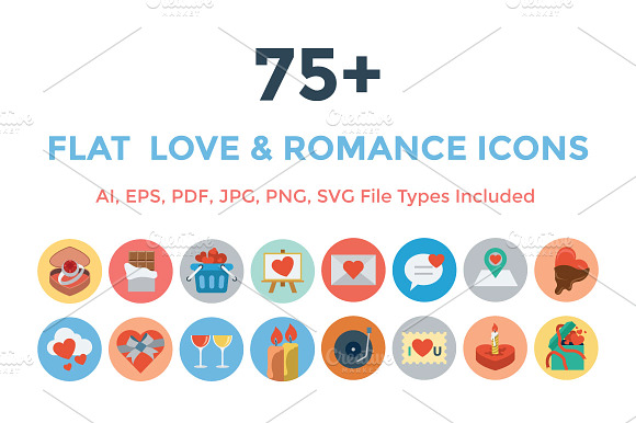 75 Flat Love And Romance Icons