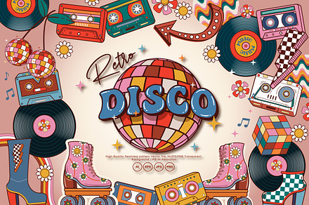 RETRO DISCO, a Pattern Graphic by MSNTY STUDIOX