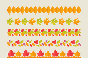 Autumn Leaves Vector Brushes Set