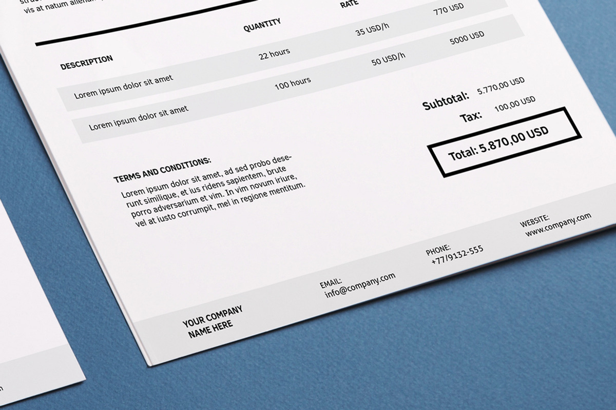 Invoicing Template (InDesign), a Stationery Template by Design Shop (Photo 5 of 5)