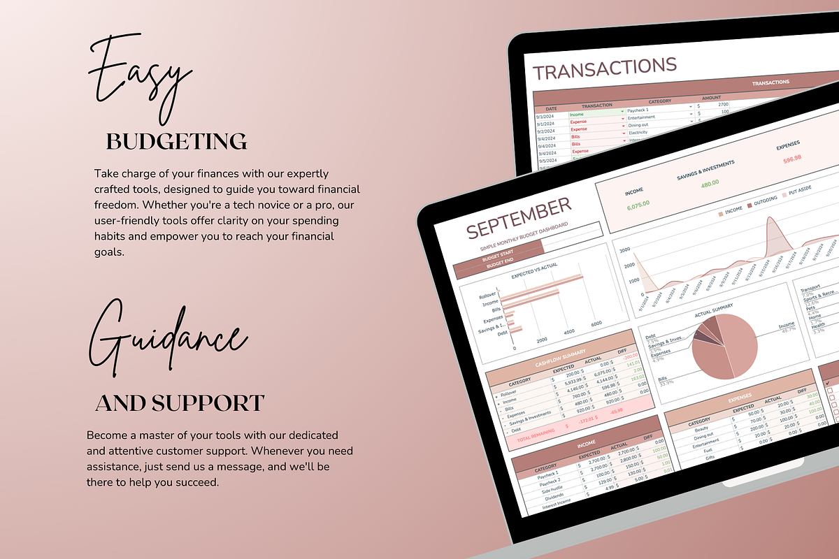 Simple Monthly Budget - Neutral, a Templates & Theme by The Creative Plans co (Photo 9 of 10)