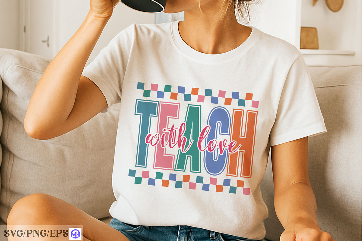Teach with love typography design, an Object Graphic by mh_arif (Photo 2 of 4)