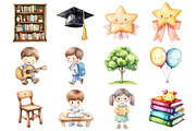 Kawaii School Teacher & Student, a Seasonal Illustration by CitraGraphics (Thumbnail 2 of 4)