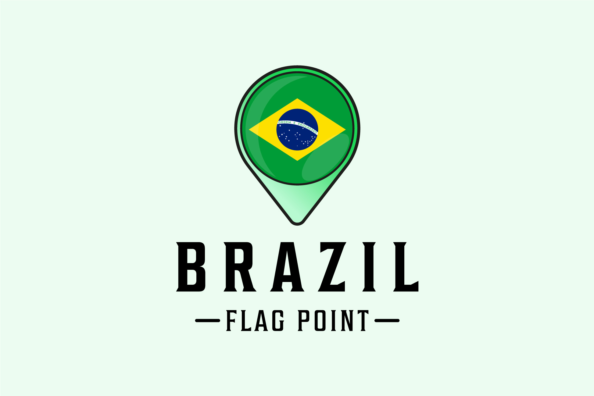 flag point brazil logo vector design