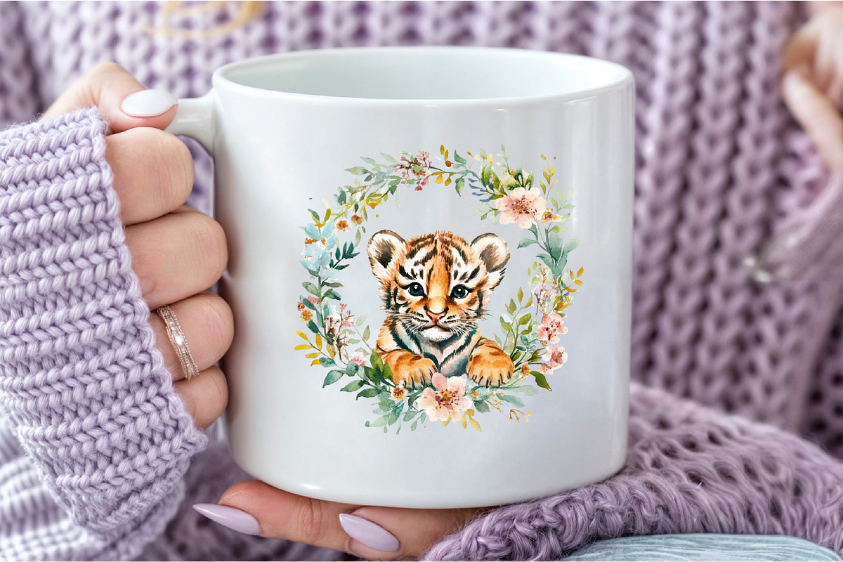 Watercolor Tiger Clipart Bundle, an Illustration by DreamCafeArt (Photo 5 of 7)