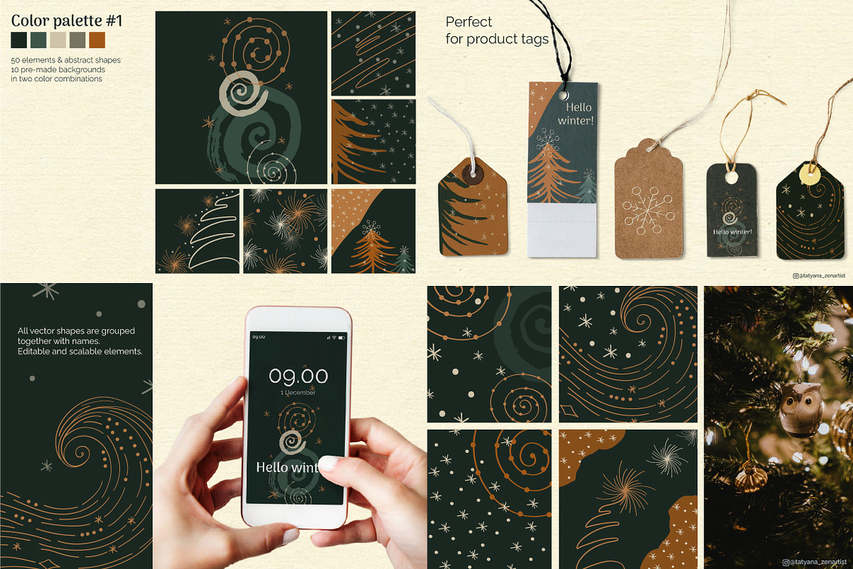Winter graphic Bundle 70% OFF 4 in 1, a Seasonal Illustration by Tatyana_Zenartist (Photo 9 of 13)