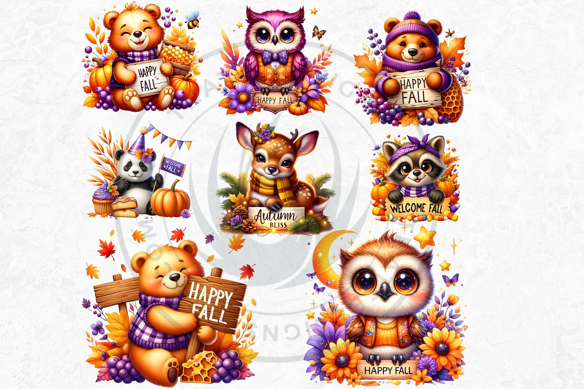 Autumn Cute animals with signs, a Seasonal Illustration by ThatsDesignArt (Photo 5 of 10)