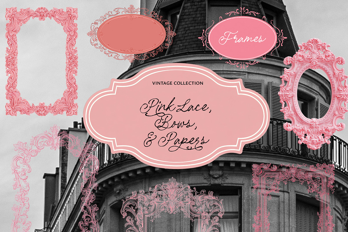Vintage Pink Lace, Bows & Papers, an Object Graphic by Lana Elanor (Photo 10 of 15)