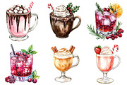 Christmas Drinks Watercolor Clipart, a Seasonal Illustration by CitraGraphics (Thumbnail 5 of 6)