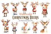 Watercolor Christmas Deer. Set., an Animal Illustration by KENO Mascots (Thumbnail 1 of 6)