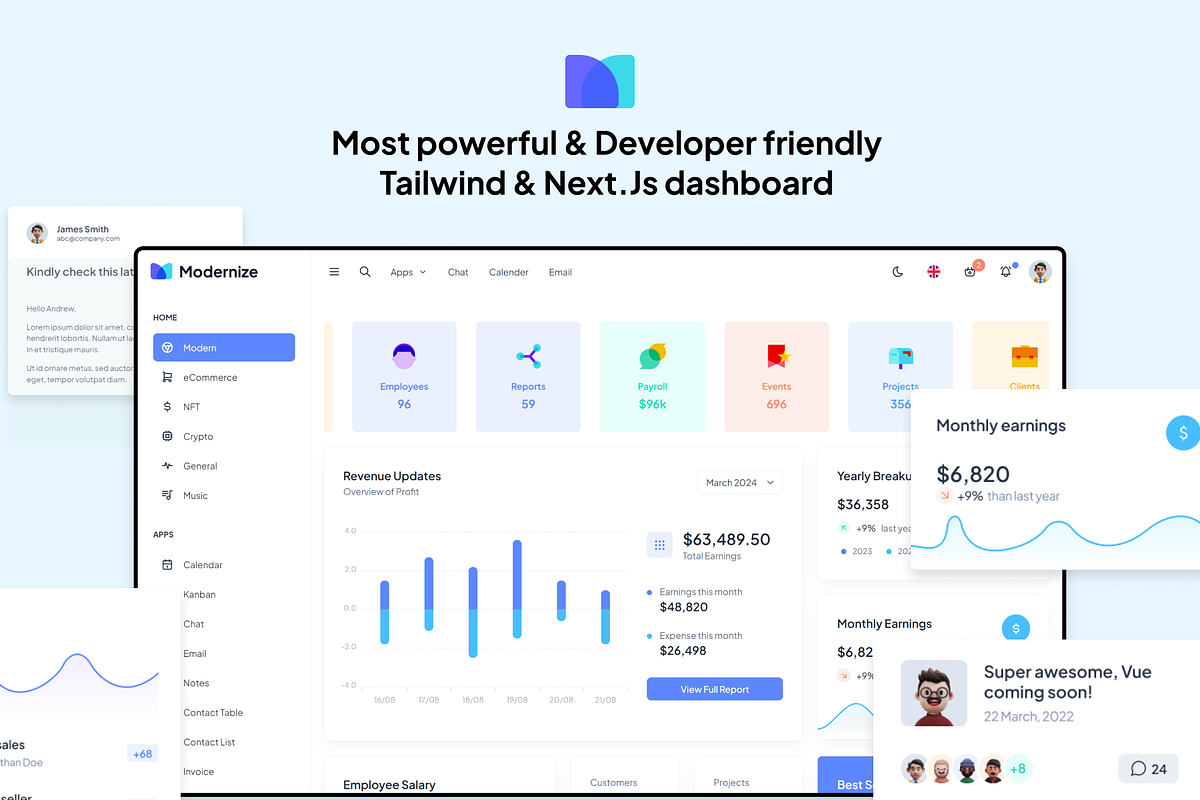 Modernize Tailwind Admin Dashboard, a Templates & Theme by AdminMart (Photo 2 of 15)