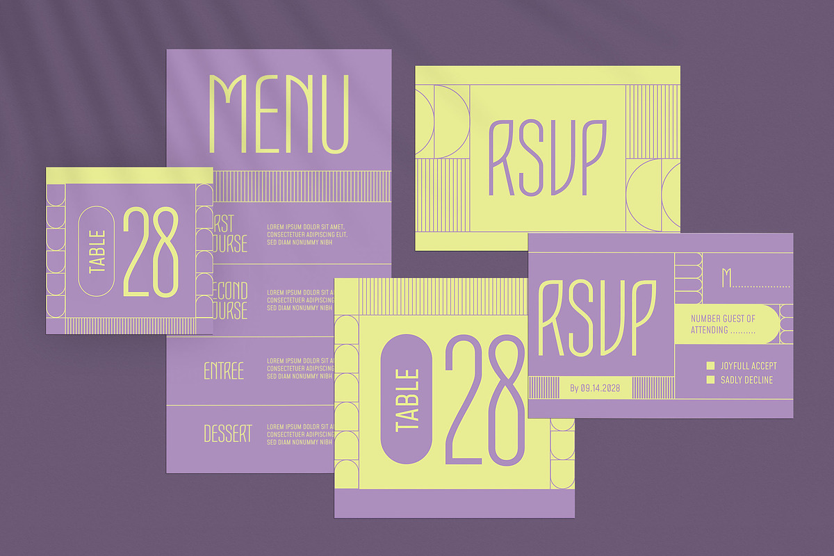 Modern Art Deco Wedding Invitation, an Invitation Template by Aiyari Graphic (Photo 3 of 3)