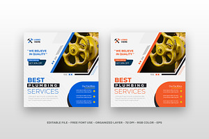 Modern plumbing company post banner