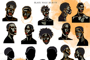 BLACK MALE BEAUTY MODERN LINE ART