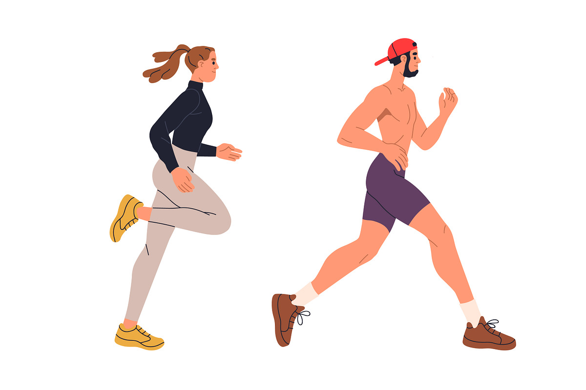 Sporty people running, jogging set, a Sport Illustration by Good Studio (Photo 5 of 9)