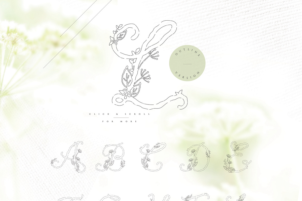 Efelious - floral monogram set, an Object Graphic by Euonia Meraki (Photo 5 of 12)