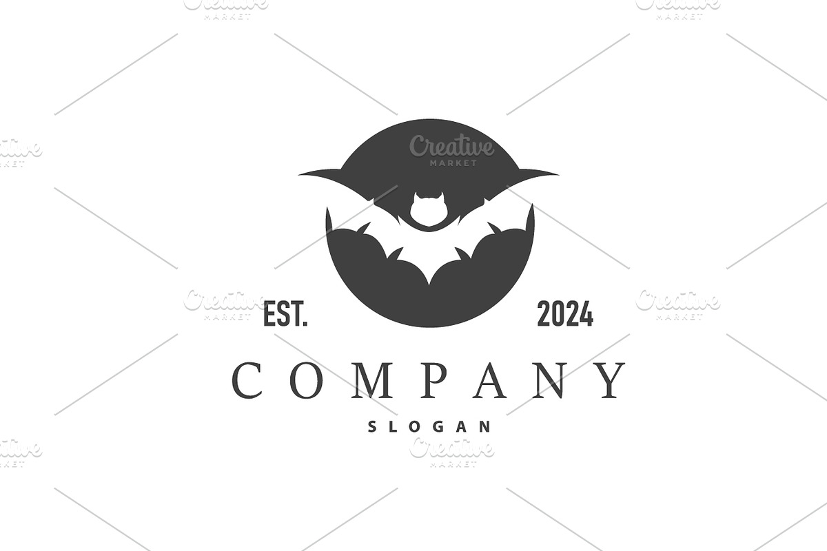 Bat logo design simple halloween, a Branding & Logo Template by Maylianaw28