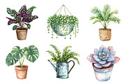Watercolor Houseplant Clipart, an Illustration by CreationArt (Thumbnail 5 of 5)