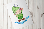 hand drawn watercolor fairy gnomes, a Decorative Illustration by OlyaSenko (Thumbnail 6 of 7)
