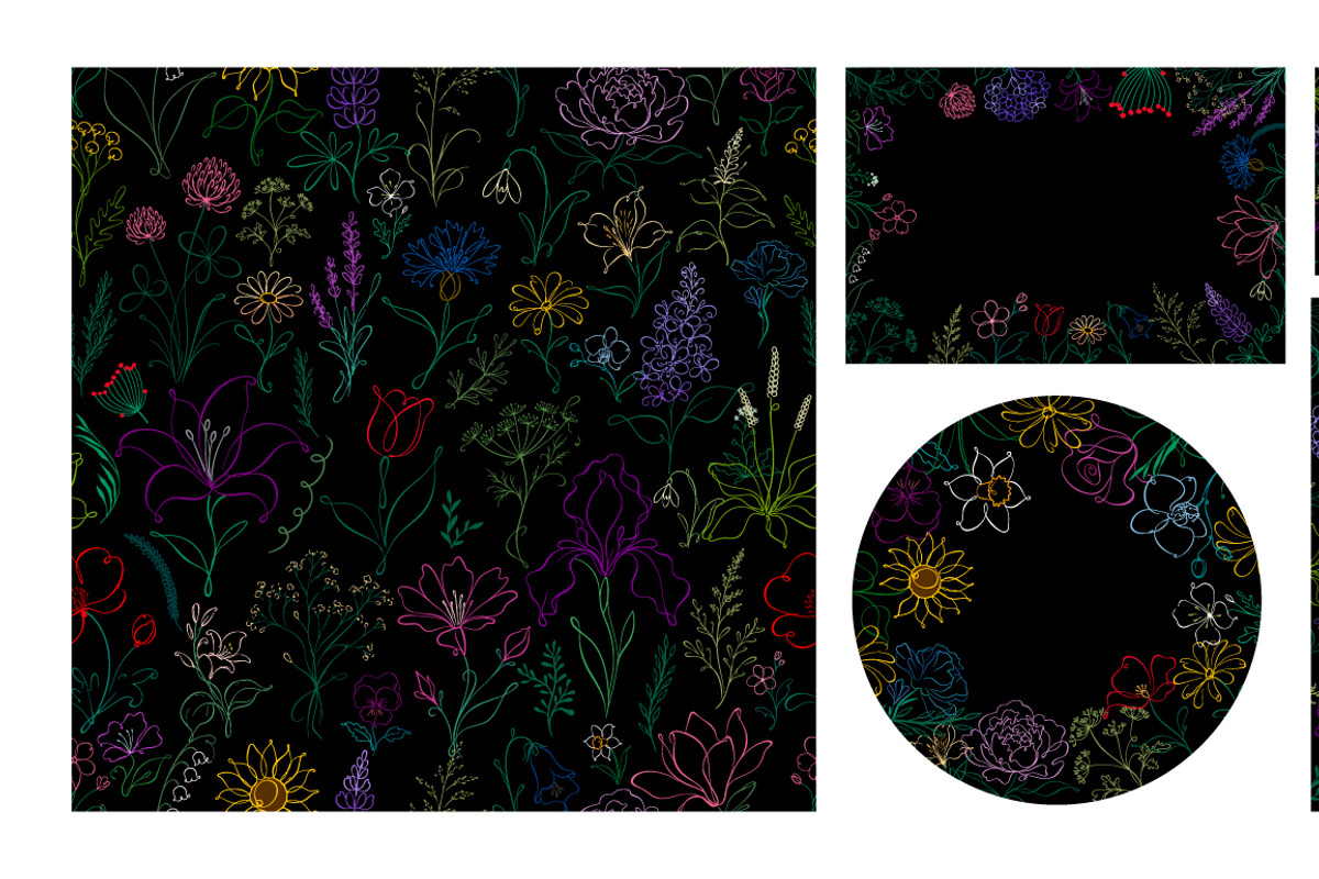 Elegant single-line flowers., a Decorative Illustration by Nenahliadava Design (Photo 1 of 7)
