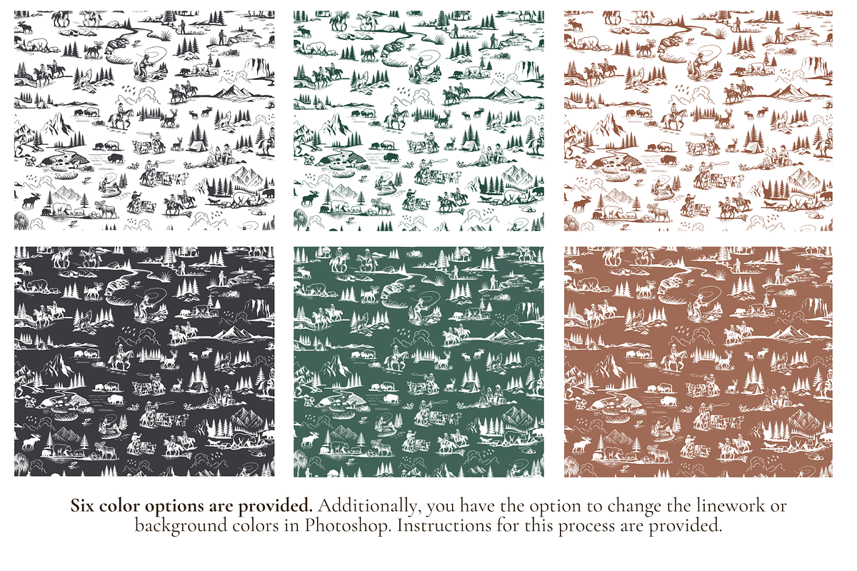 Montana Seamless Pattern Set, a Pattern Graphic by Hughes Studio (Photo 2 of 9)