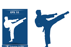 Dynamic Karate Action Vector, a Sport Illustration by CarWrap design