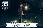 35 magic shine light photo overlays, a Layer Style Add-On by OverlayBox (Thumbnail 1 of 5)
