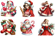 Watercolor Christmas Mrs. Claus Bund, an Illustration by DreamArtGraphic (Thumbnail 3 of 5)