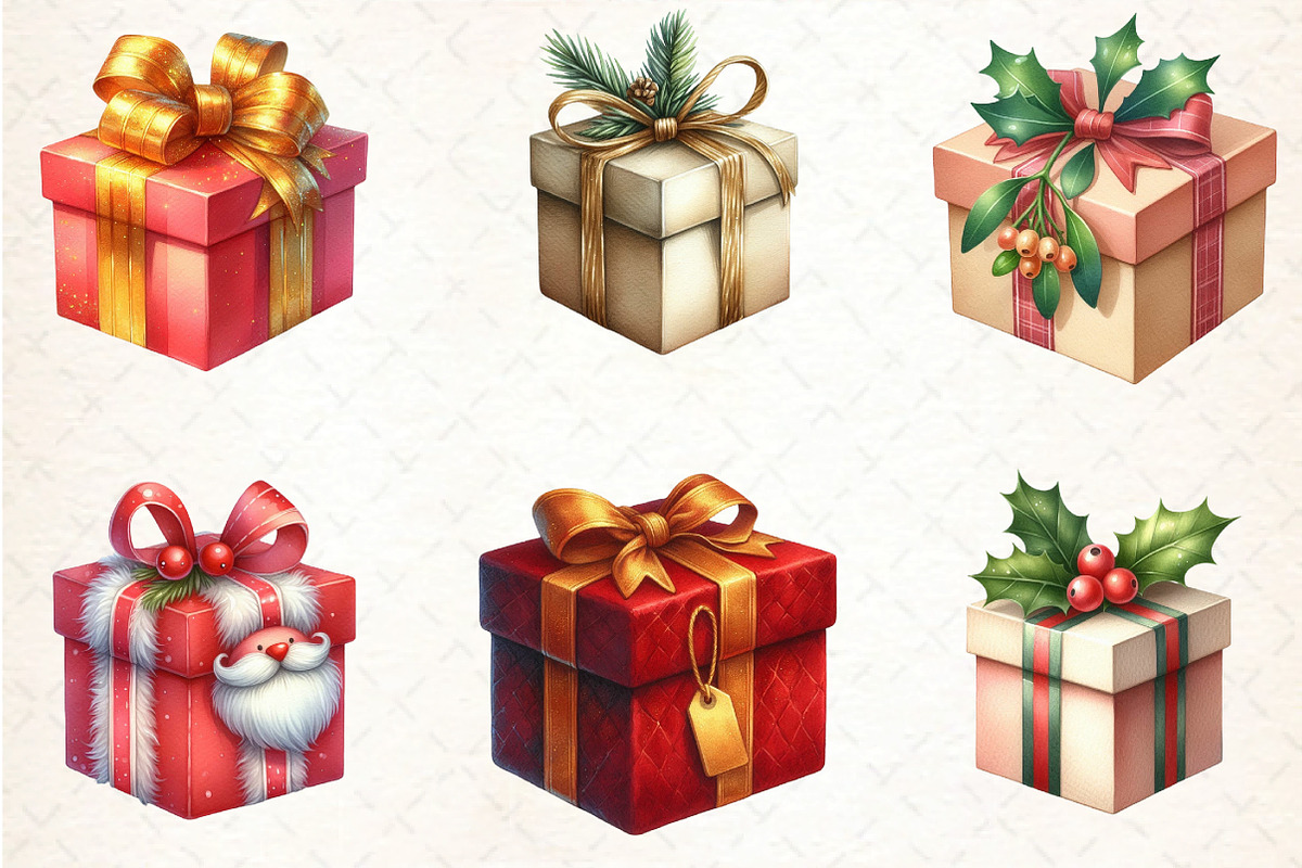 Christmas Gifts and Presents Clipart, an Illustration by DreamCafeArt (Photo 3 of 8)