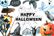 Watercolor Halloween set, an Object Illustration by Vikeriya (Thumbnail 1 of 4)