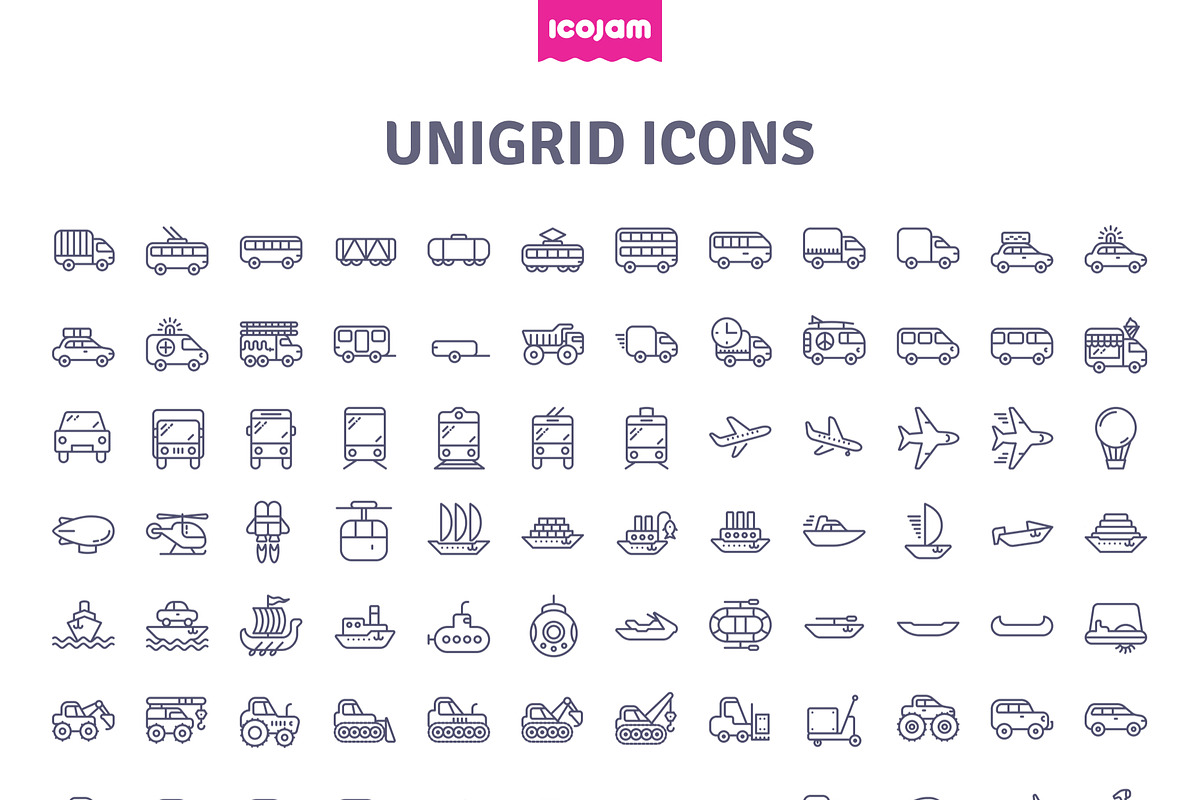 3552 Unigrid icons, an Outline Icon by Icojam store (Photo 4 of 14)
