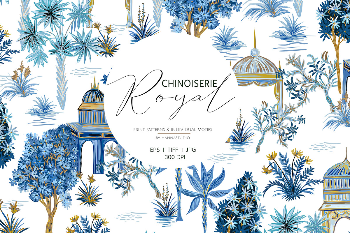 ROYAL Chinoiserie (Pattern & motifs), a Pattern Graphic by HannaStudio (Photo 1 of 8)