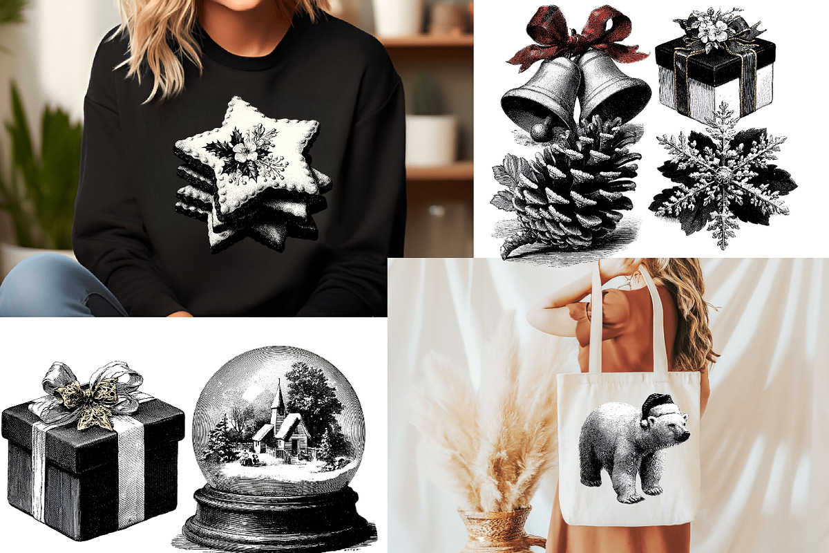 Black Christmas clipart, an Illustration by Designworld (Photo 4 of 5)