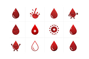 Red Blood Drop Vector Set, a Graphic by VectStock