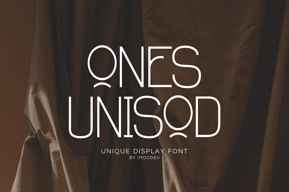 Ones Unisod - Thin Display Typeface, a Sans Serif Font by Imoodev (Photo 1 of 5)
