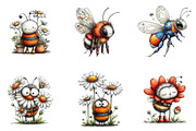 Whimsical spring bee clipart, an Illustration by CreationArt (Thumbnail 6 of 7)