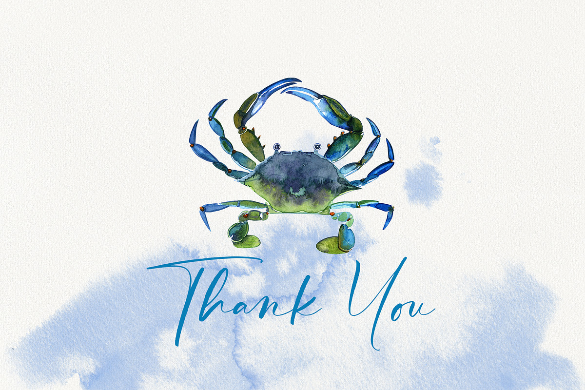 Marine Watercolor Clipart, an Animal Illustration by YarovaArt (Photo 19 of 19)