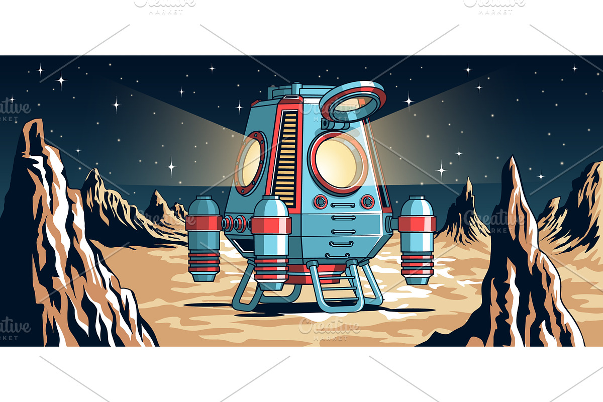 Futuristic Spacecraft on Alien, a Technology Illustration by Agor2012 shop