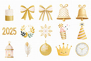 Golden Glitter Happy New Year Clipar, an Illustration by Libby Wishes (Thumbnail 4 of 6)