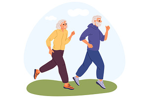 Older athletes. Retired men and, a Sport Illustration by Vectorbuum