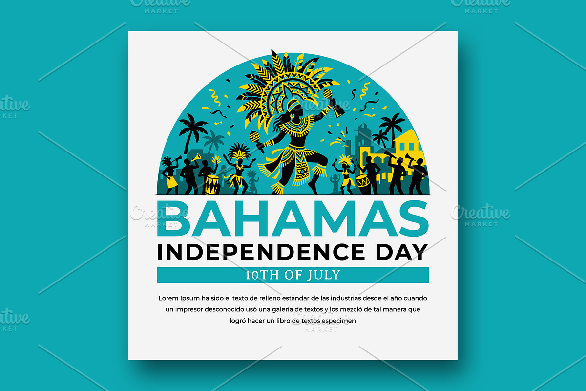 Bahamas Independence Day Banner, a Social Media Template by nandinigraphics (Photo 2 of 3)