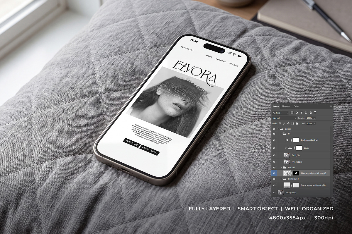 Elvora - iPhone Device Mockup, an iPhone Mockup by Heinzel Std Mockup (Photo 2 of 5)