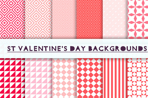 Valentines Day Geometric Backgrounds