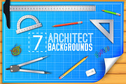 7 blueprint architect backgrounds, an Illustration by LineTale (Thumbnail 1 of 5)