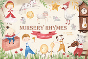 Watercolor Nursery Rhymes Clipart, an Animal Illustration by LeMagiqueBoutique (Thumbnail 1 of 7)