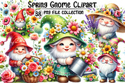 Cute Spring Gnome Clipart, an Illustration by Dream Creation (Thumbnail 1 of 5)