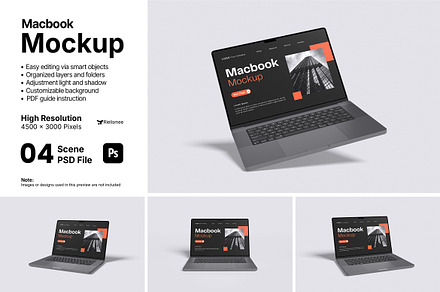 Macbook Mockup Bundle Set