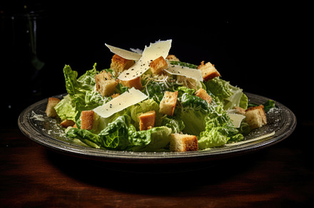 Caesar salad with parmesan and crout, a Photo by Iftikhar Alam